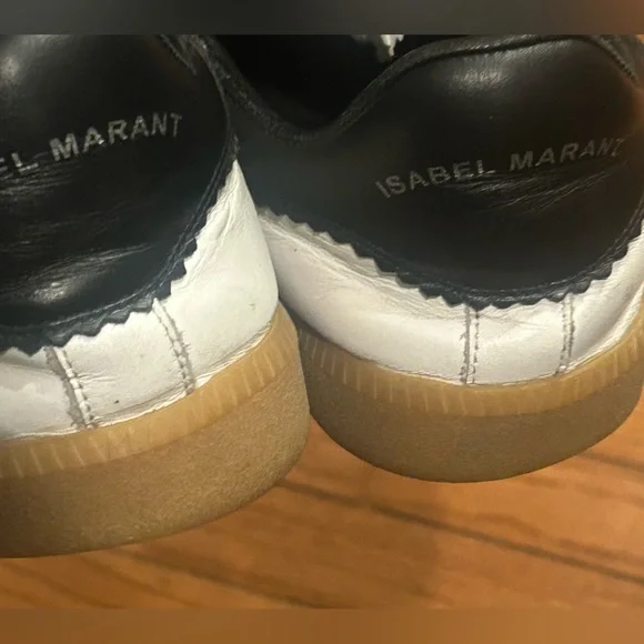 ISABEL MARANT Beth Black Leather Sneakers size 41 - Picture 7 of 10